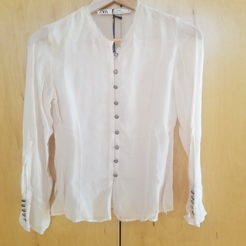 Zara Limited Edition semi-sheer blouse